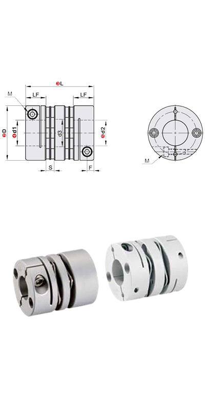 iHF CNC Machine Parts Aluminium Coupling with Double Diaphragm