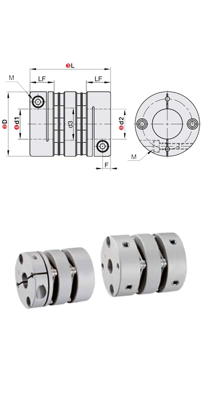 iHF Factory Outlet Double Diaphragm Coupling Shaft Couplers for Shaft